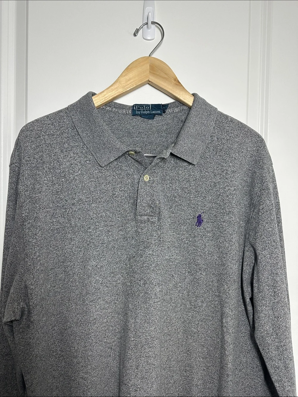 Polo by Ralph Lauren Men’s Long Sleeve Heather Gray Polo Shirt XL
